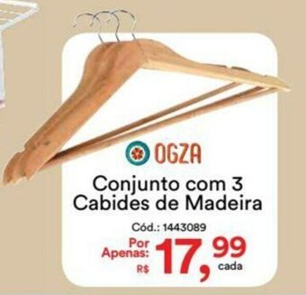 Casa e Vídeo Conjunto com 3 Cabides de Madeira oferta