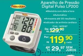 Casa e Vídeo Aparelho de Pressao Digital Pulso LP200 oferta