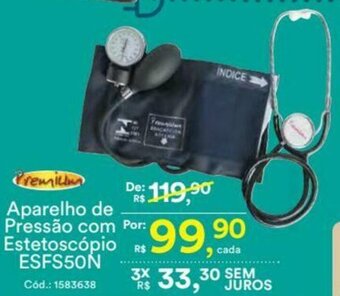 Casa e Vídeo Aparelho de Pressao com Estetoscopio ESFS50N oferta