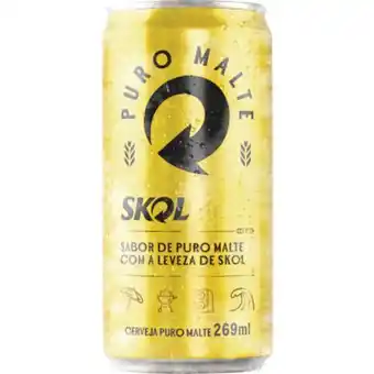 Atacadão Cerveja puro malte lata 269ml - skol oferta