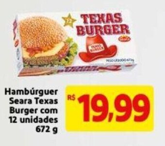 Extra Supermercado Hamburguer Seara Texas Burger com 12 unidades 672g oferta