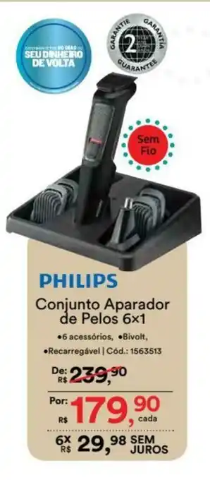 Casa e Vídeo Conunto Aparador de Pelos 6x1 oferta