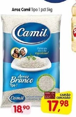 Cercadão Arroz Camil tipo 1 5kg oferta