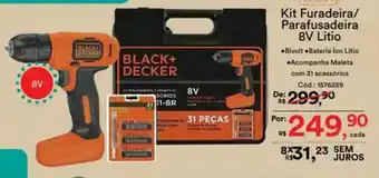 Casa e Vídeo Kit Furadeira/ Parafusadeira 8v Litio oferta