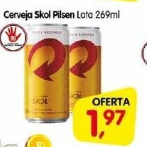 Cercadão Cerveja Skol Pilsen lata 269ml oferta