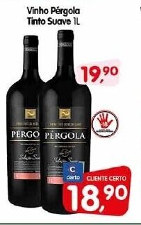 Cercadão Vinho Pergola Tinto Suave 1L oferta