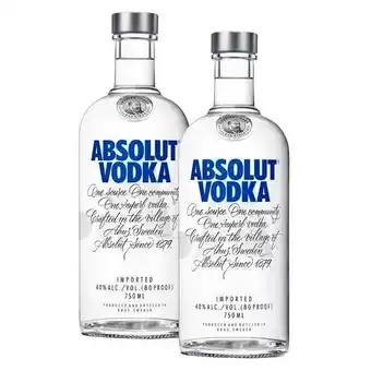 Carrefour Kit vodka sueca absolut natural 750ml com 2 unidades oferta