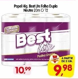 Cercadão Papel Hig. Best lite Folha Dupla Neutro 20m c/12 oferta