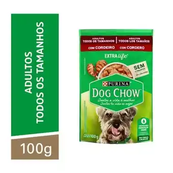 San Michel Supermercados Ração úmida para cães adultos de todos os tamanhos extralife sabor cordeiro dog chow 100g oferta