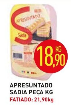 Calvo Atacadista Apresuntado Sadia peca 1kg oferta