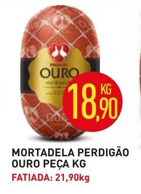 Calvo Atacadista Mortadela Perdigao Ouro peca 1kg oferta
