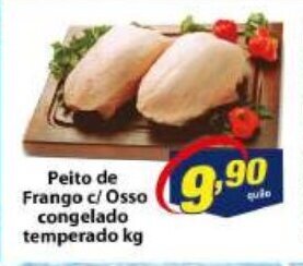 Vencedor Atacadista Peito de Frango c/ Osso Congelado temperado 1kg oferta