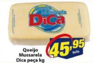 Vencedor Atacadista Queijo mussarela Dica peca 1kg oferta