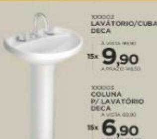 Lavátorio cuba deca coluna p lavatório deca