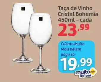 Belem Supermercados Taça de vinho cristal bohemia 450ml cada oferta