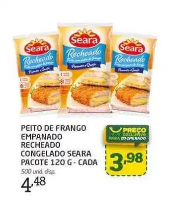 Cooper Peito de frango empanado recheado congelado seara pacote cada oferta