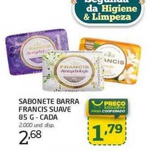 Cooper Sabonete barra francis suave cada oferta