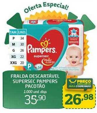 Cooper Fralda descartável supersec pampers pacotão oferta