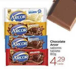Chocolate arcor sabores tablete