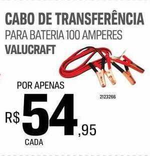Cabo de transferência para bateria 100 amperes valucraft