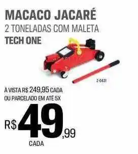 AutoZone Macaco jacaré 2 toneladas com maleta tech one oferta