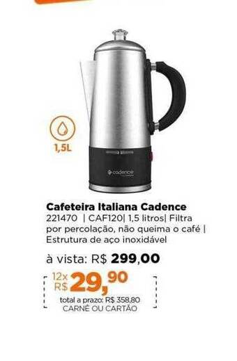Lojas TaQi Cafeteira italiana cadence oferta