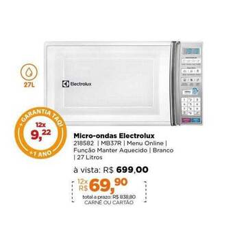 Lojas TaQi Micro-ondas electrolux oferta