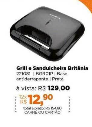 Lojas TaQi Grill e sanduicheira britânia oferta