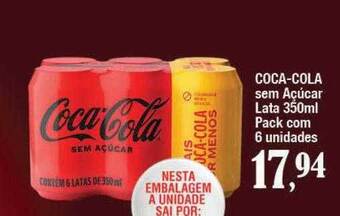 Supermercados Unidos Coca-cola sem açúcar lata pack com 6 oferta