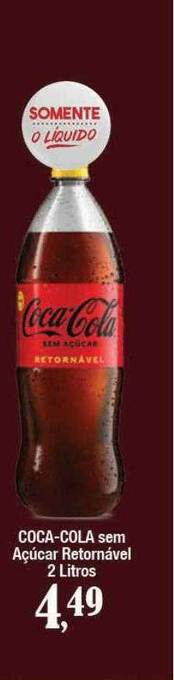 Supermercados Unidos Coca-cola sem açúcar retornável oferta
