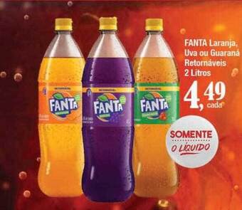 Supermercados Unidos Fanta laranja uva ou guaraná retornáveis oferta