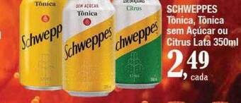 Supermercados Unidos Schweppes tônica tônica sem açúcar ou citrus lata oferta