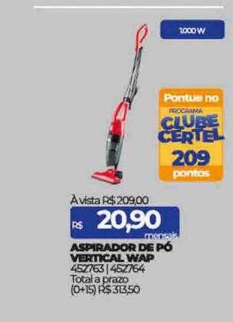 Lojas Certel Aspirador de pó vertical wap oferta