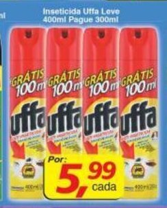 Supermercados Guanabara Inseticida Uffa Leve 400ml Pague 300ml oferta