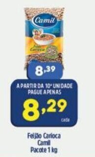 Arena Atacado Feijao Carioca Camil pacote 1kg oferta