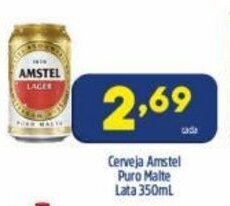 Arena Atacado Cerveja Amstel Puro Malte Lata 350ml oferta