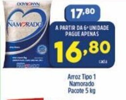 Arena Atacado Arroz tipo 1 Namorado Pacote 5kg oferta