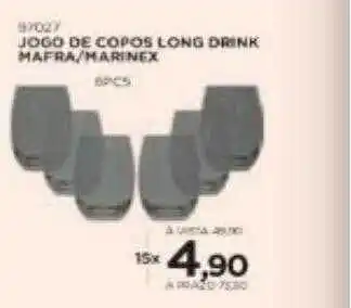 Jogo de copos long drink mafra marinex