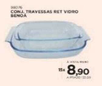 Benoit Conj. travessas ret vidro benoa oferta