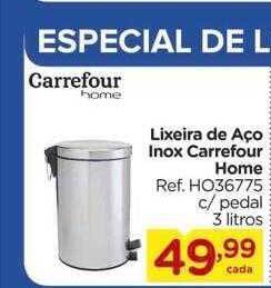 Carrefour Lixeira de aço inox carrefour home oferta