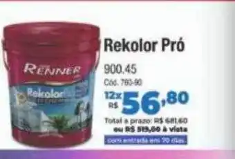 Lojas Becker Rekolor pró renner oferta