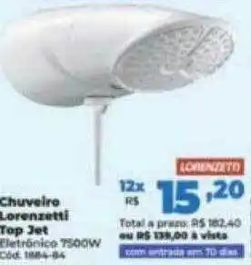 Lojas Becker Chuveiro lorenzetti top jet oferta
