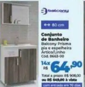 Lojas Becker Conjunto de banheiro balcony oferta