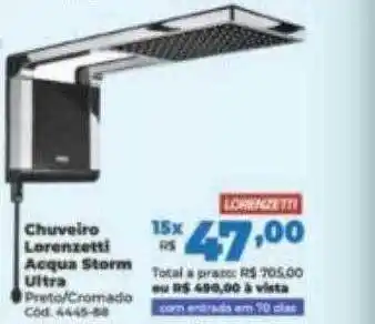 Chuveiro lorenzetti acqua storm ultra
