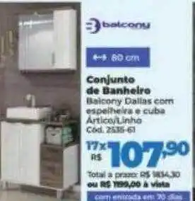 Lojas Becker Conjunto de banheiro balacony dallas oferta