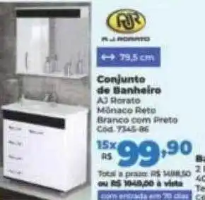 Lojas Becker Conjunto de banheiro a3 rotato mônaco reto oferta