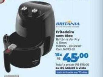 Lojas Becker Fritadeira sem óleo britânia oferta