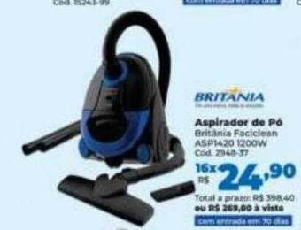 Lojas Becker Britânia aspirador de pó oferta
