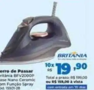 Lojas Becker Ferro de passar britânia oferta