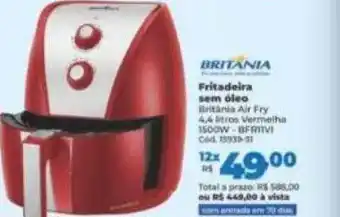 Lojas Becker Fritadeira sem óleo britânia oferta